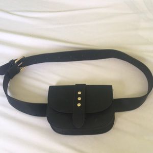Forever 21 Black Pleather Fanny Pack